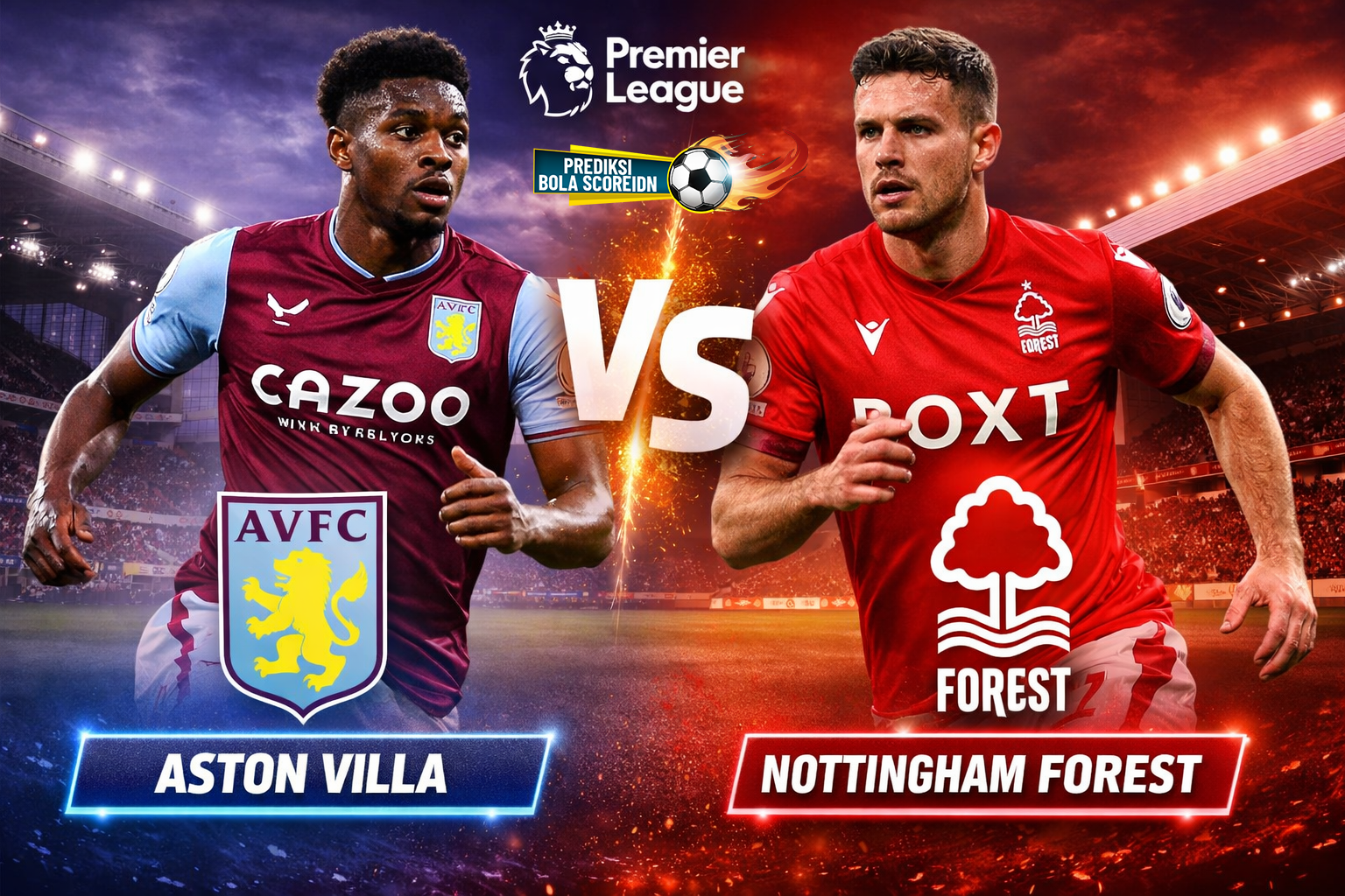 Prediksi Pertandingan Aston Villa vs Nottingham Forest di Premier League