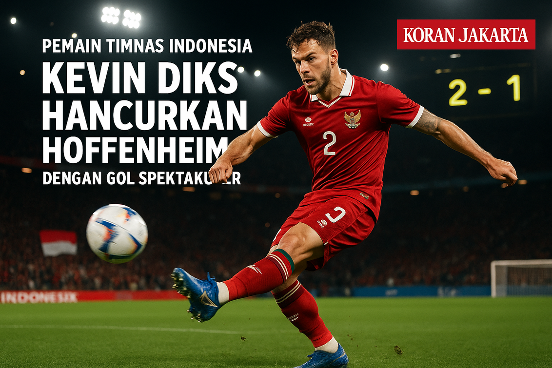 alt_text: Kevin Diks mencetak gol spektakuler, memberi semangat baru bagi tim sepak bola Jakarta.