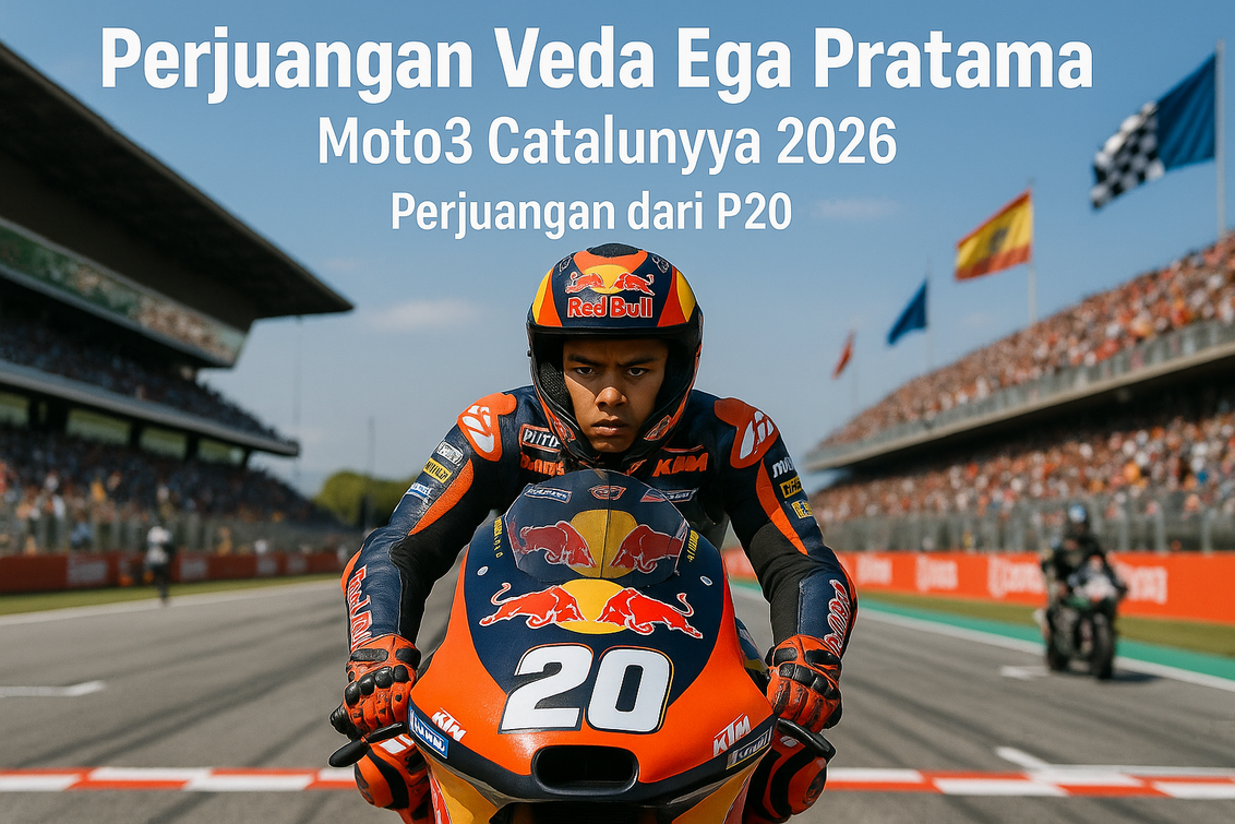 alt_text: Jadwal Moto3 Catalunya 2026 dengan Veda mulai di posisi start P20.
